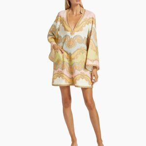 Zimmermann Maxine Paisley Linen Tunic Mini dress
